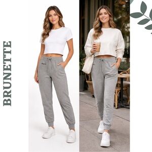 Brunette The Label Grey Joggers Sweatpants M/L Medium Large